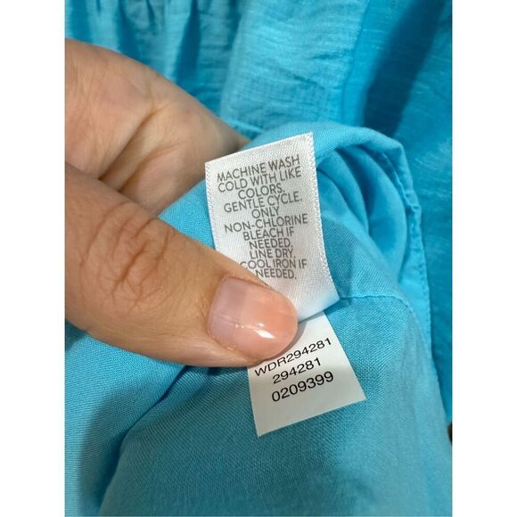 J. Jill Color Block Tier Maxi Tank Dress Blue Green Rayon Pockets Sz 2X - Picture 6 of 9